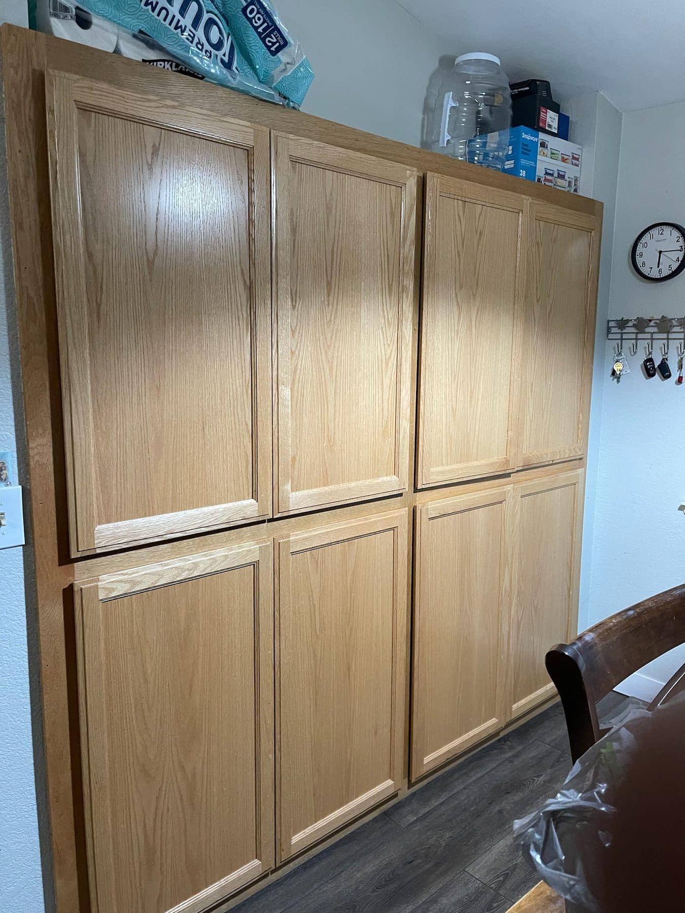 Oak pantry wall